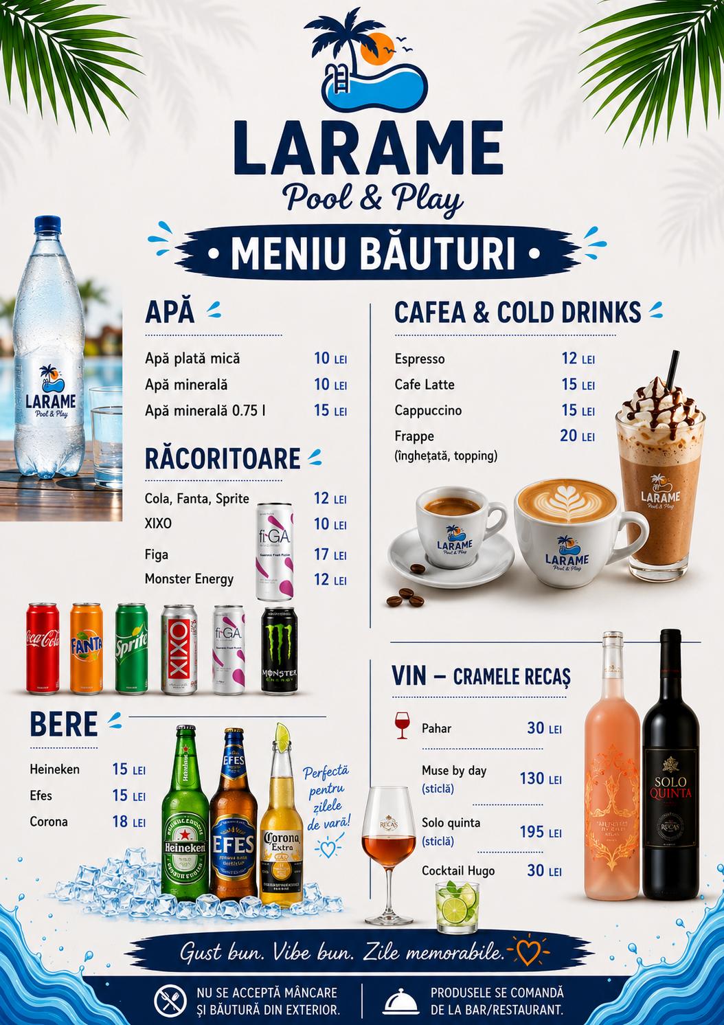 Meniu băuturi Larame Pool & Play